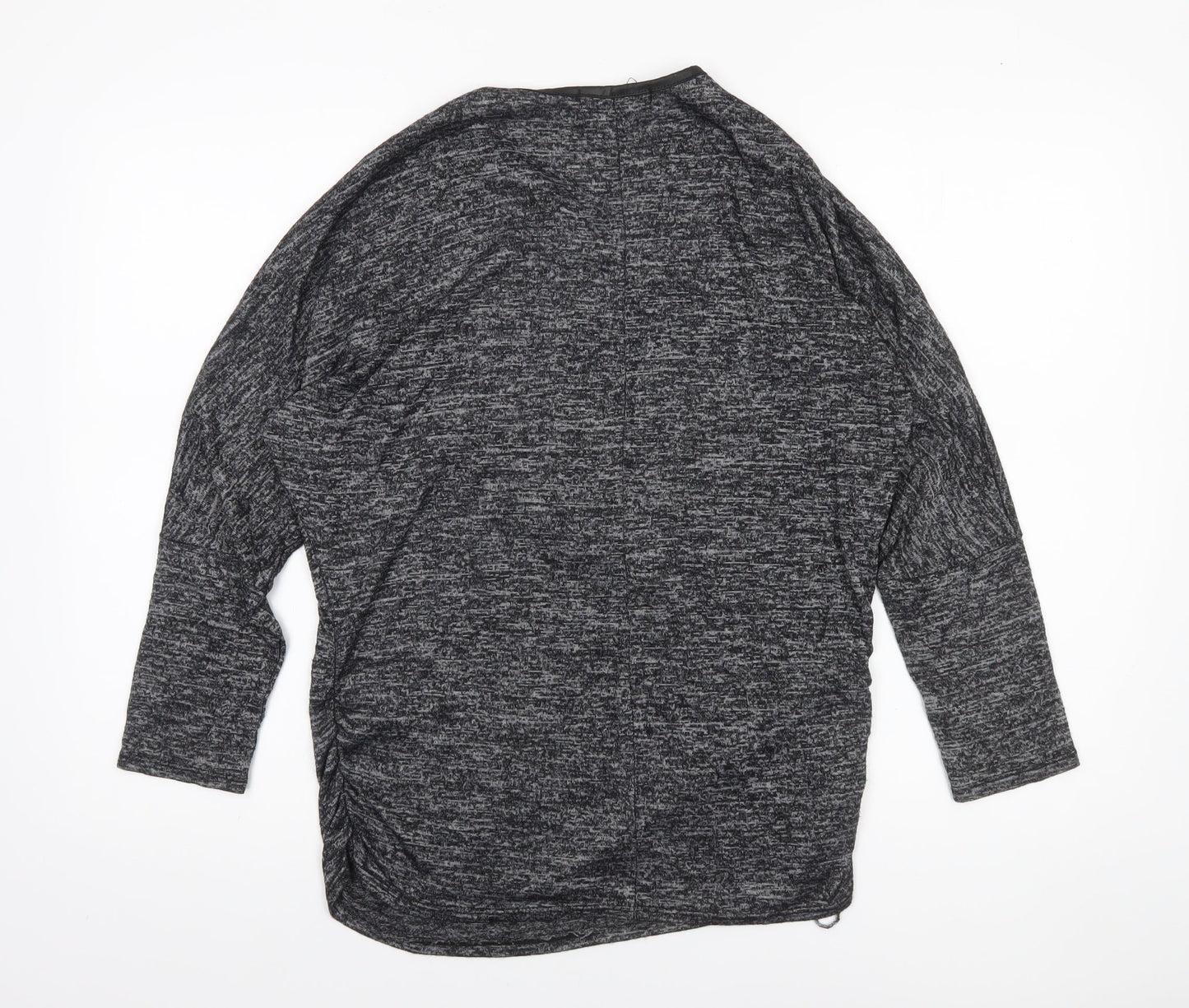 Mela London Womens Grey Tunic Zip Long Sleeve Blouse Size L