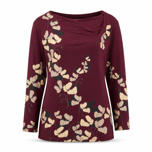 RJR.John Rocha Womens Red Floral Tunic Blouse Size 12 Viscose
