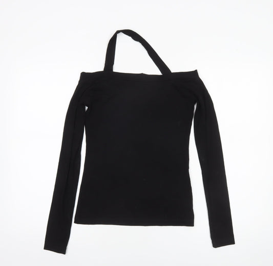Baukjen Women’s Black One Shoulder Long Sleeve Jersey Top UK 6