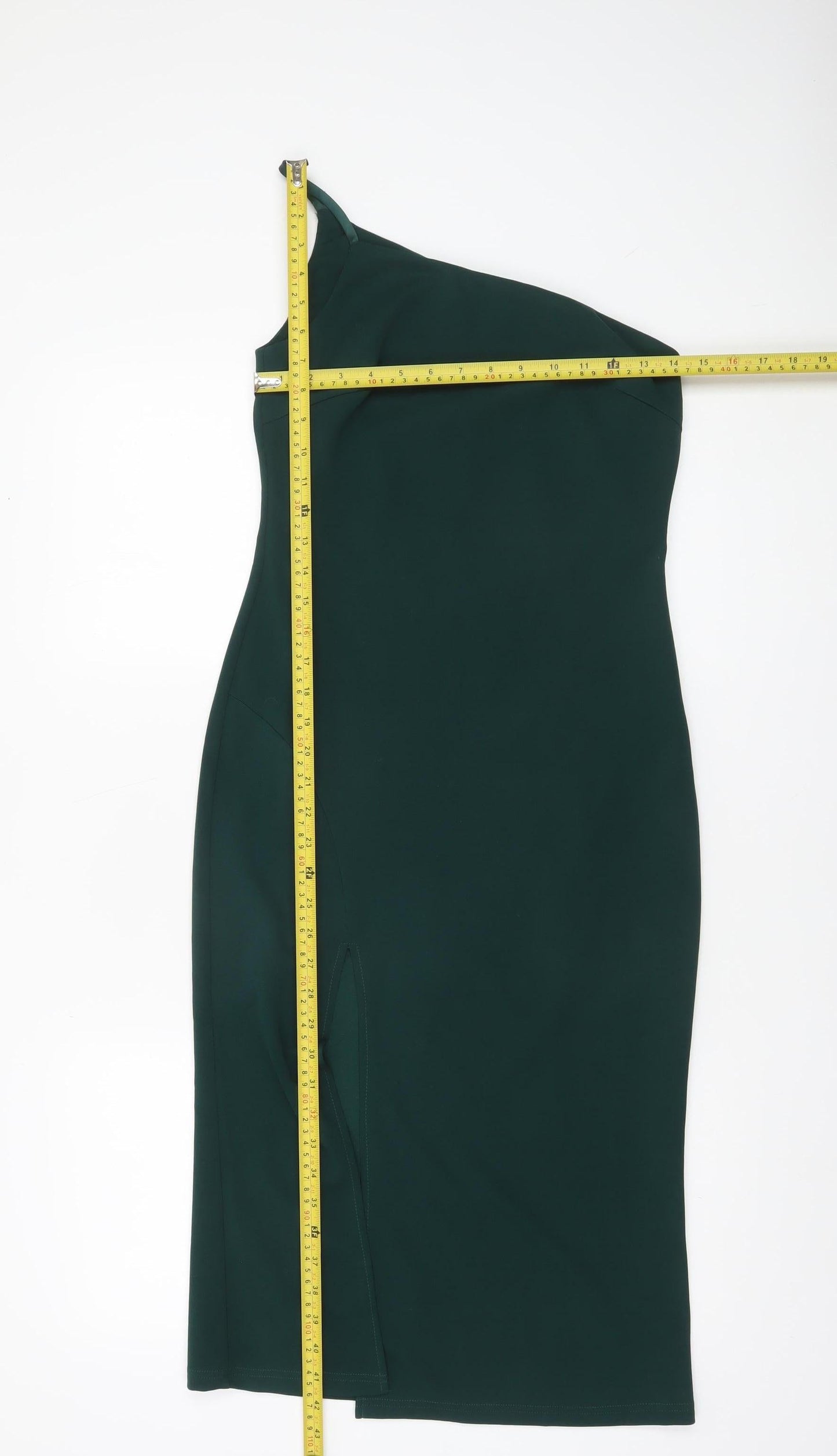 OhHello The Label Women’s Green One Shoulder Bodycon Midi Dress Size 10