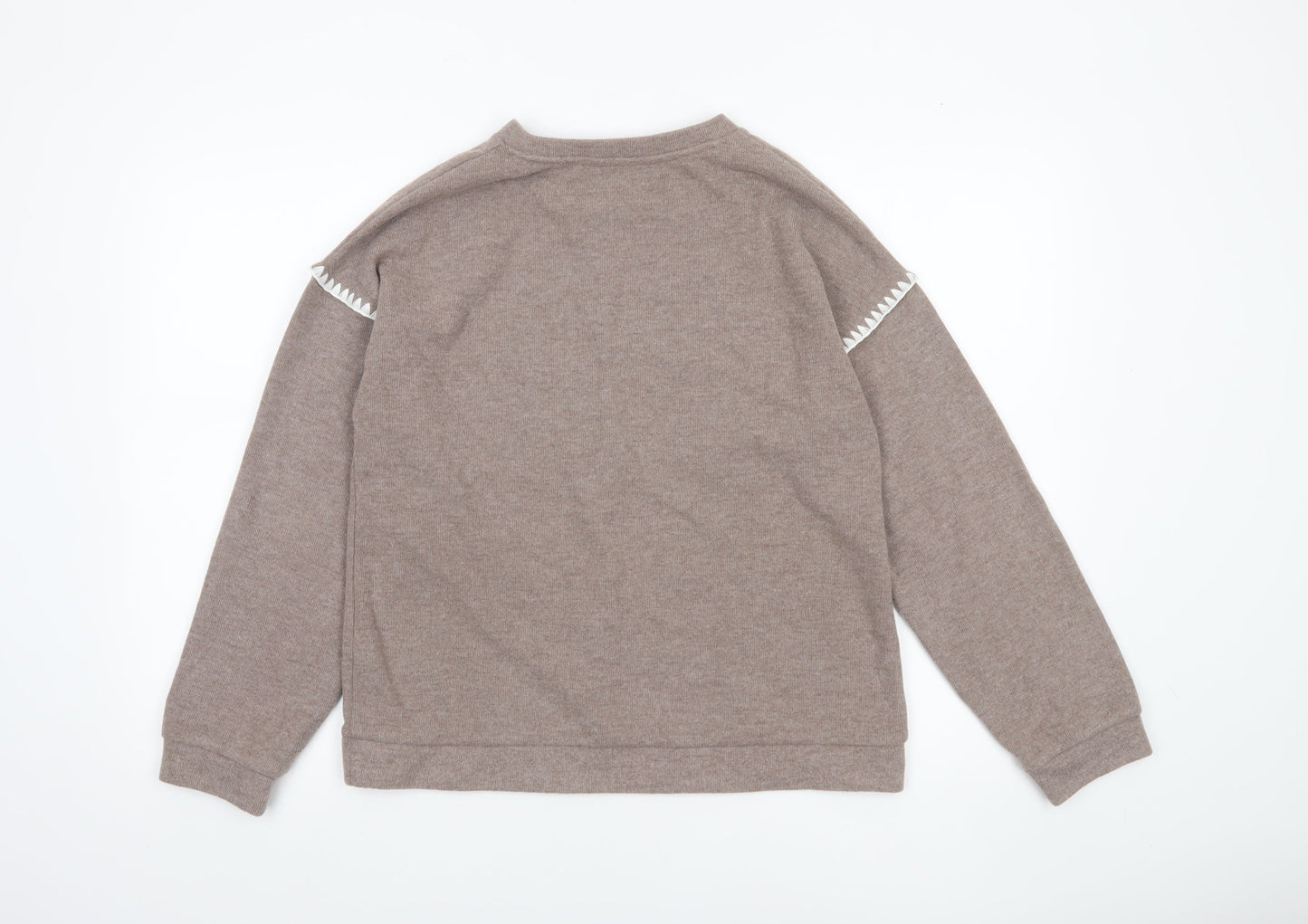 Tu Women’s Beige Pullover Sweatshirt Small Relaxed Fit Lined