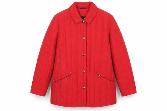 Concept K Womens Red Quilted Mid-Length Jacket Size 12