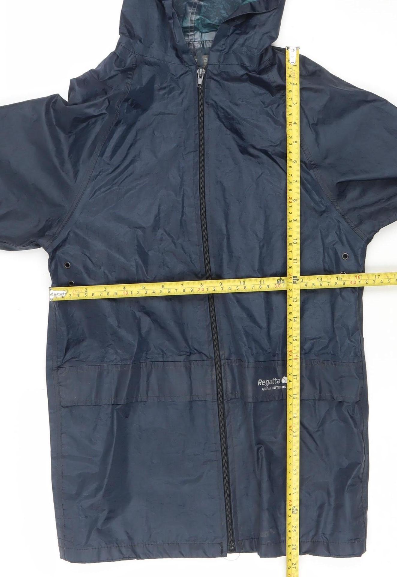 Regatta Boys Blue Hooded Rain Coat 11-12 Years Waterproof Jacket