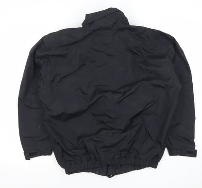 Additional front view of Trimark boys’ black nylon windbreaker jacket lined zip pockets, size L