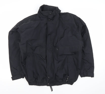 Close-up detail of Trimark boys’ black nylon windbreaker jacket lined zip pockets, size L