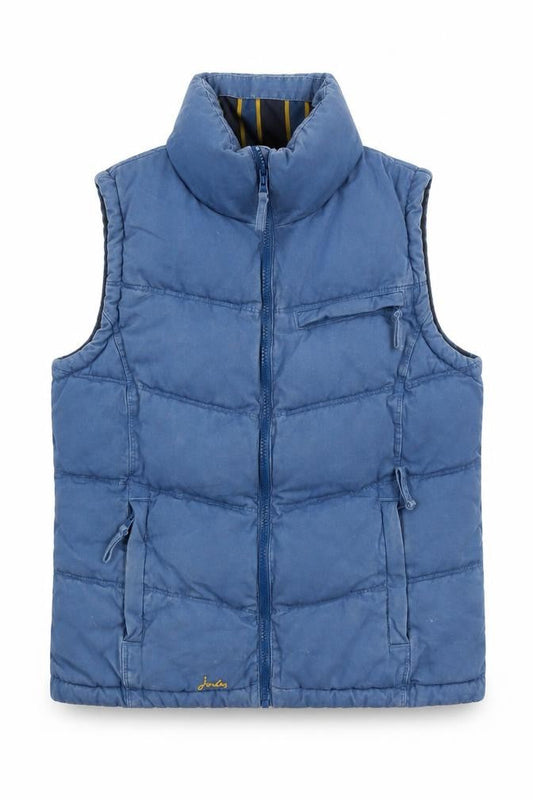 Joules Women Blue Puffer Waistcoat XS Lightweight Zip Gilet