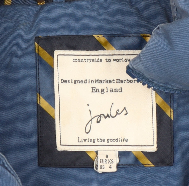 Joules Women Blue Puffer Waistcoat XS Lightweight Zip Gilet