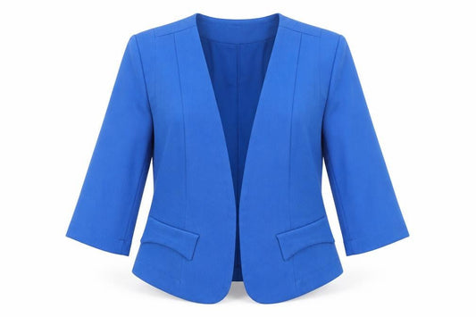 Marc Angelo Women's Blue Size 12 3/4 Sleeve Open Front Blazer Jacket