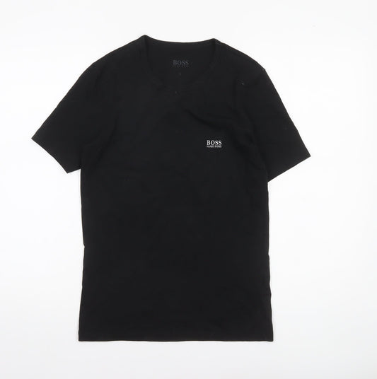 Hugo Boss Men's Black Cotton Crew Neck Short Sleeve T-Shirt S