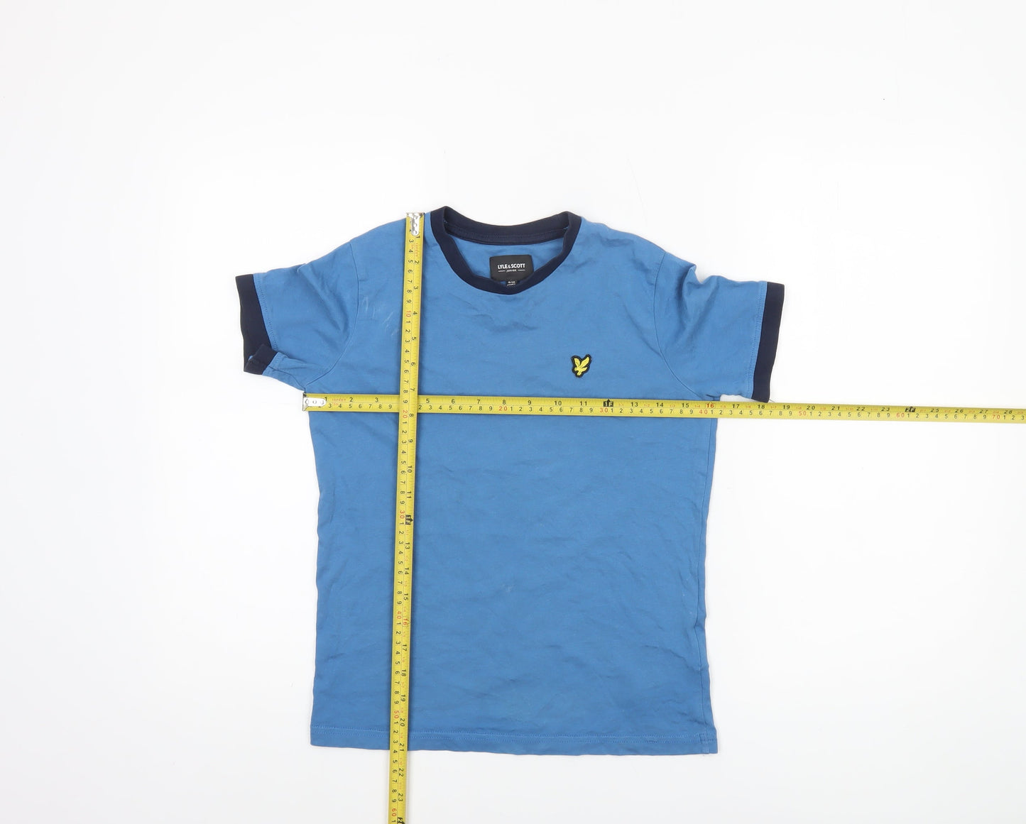 Lyle & Scott Boys Blue Ringer Cotton T-Shirt 9-10 Years