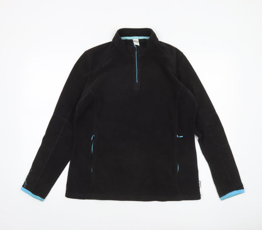Decathlon Creation Women's Black Fleece 1/4 Zip Pullover Sweatshirt XL
