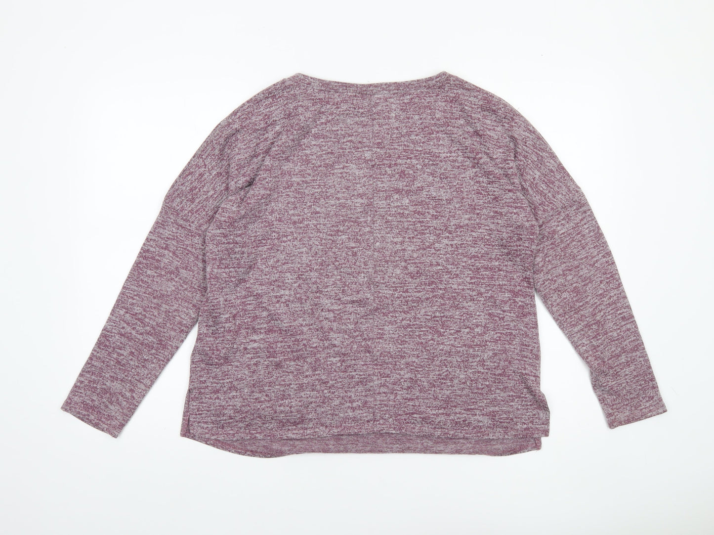 Cable & Gauge Womens Purple Long Sleeve Knit Top Size S