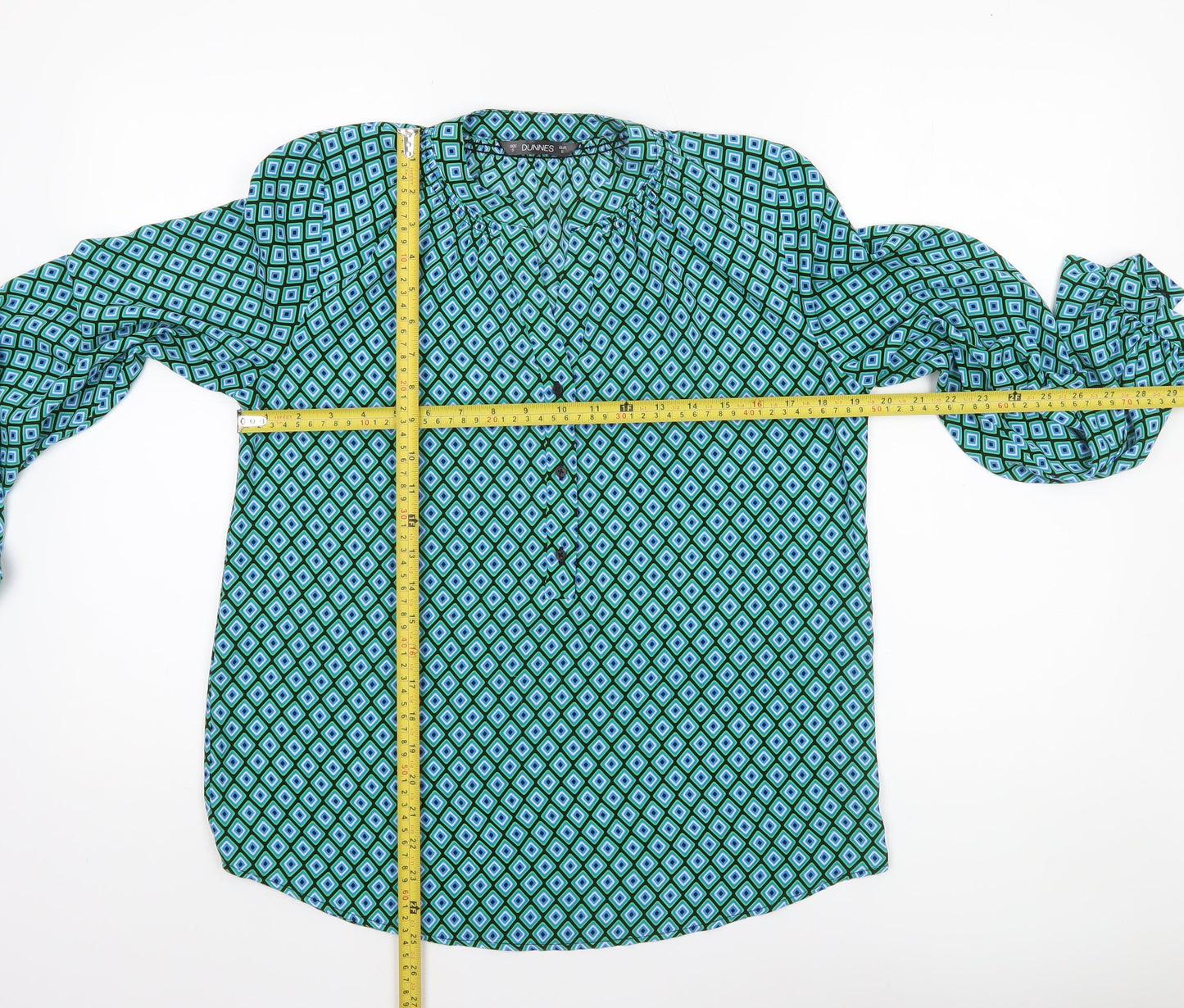 Dunnes Women's Multicoloured Geometric Long Sleeve Tunic Blouse Size S