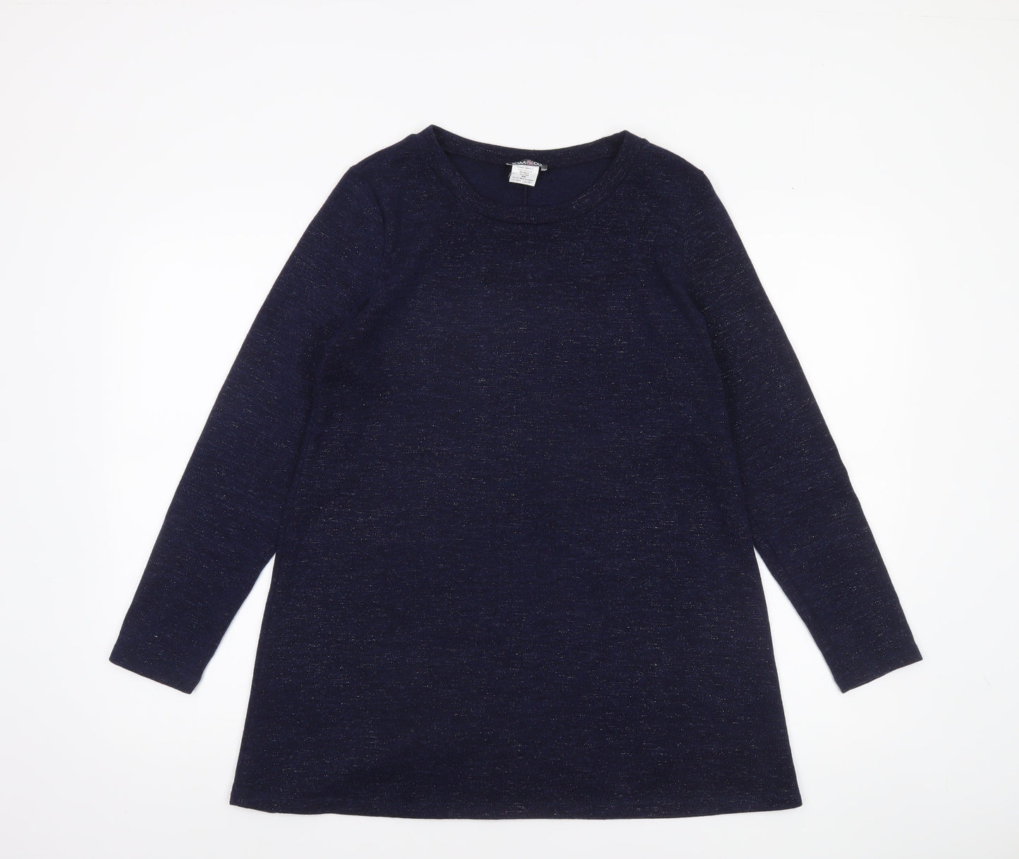 Kim & Co Women’s Navy Blue Long Sleeve Tunic Blouse Size M