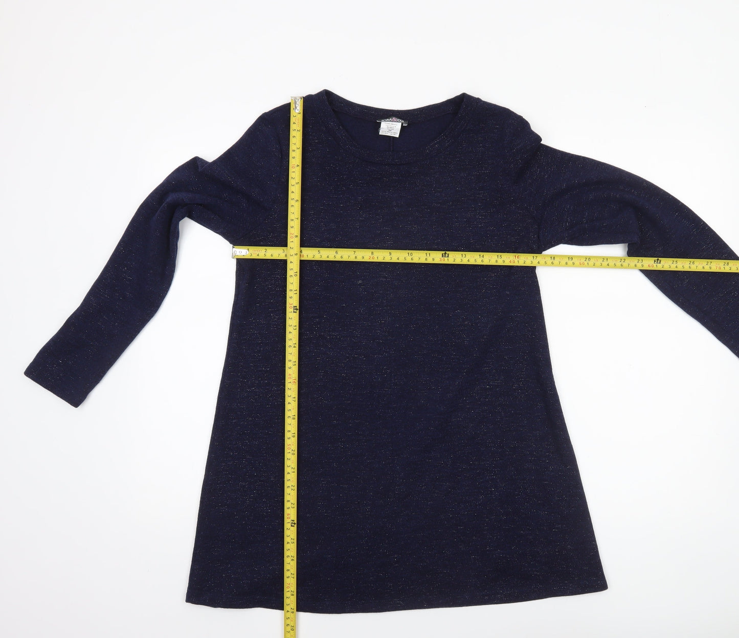 Kim & Co Women’s Navy Blue Long Sleeve Tunic Blouse Size M
