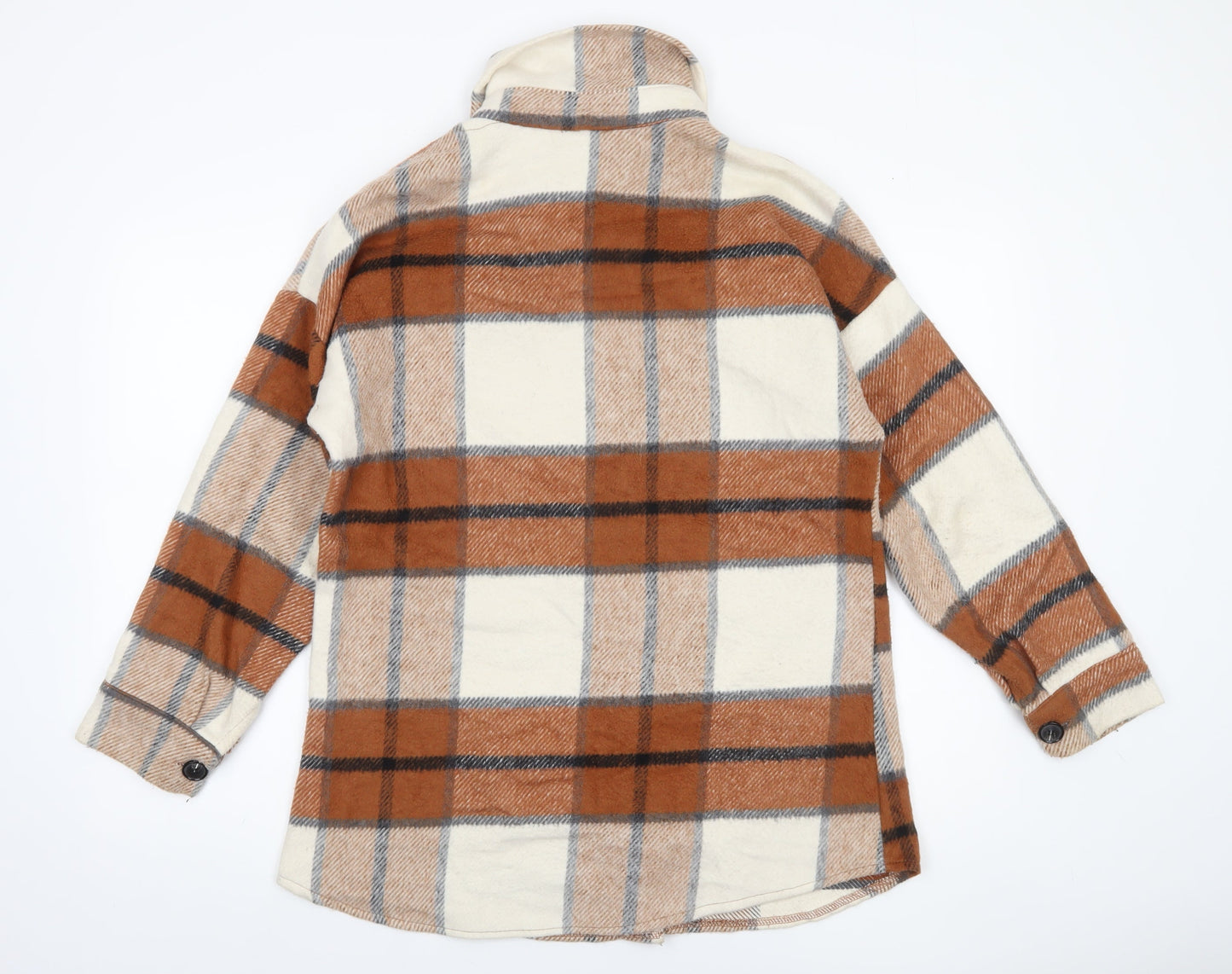 Quiz Women’s Brown Check Flannel Shacket Jacket Size S