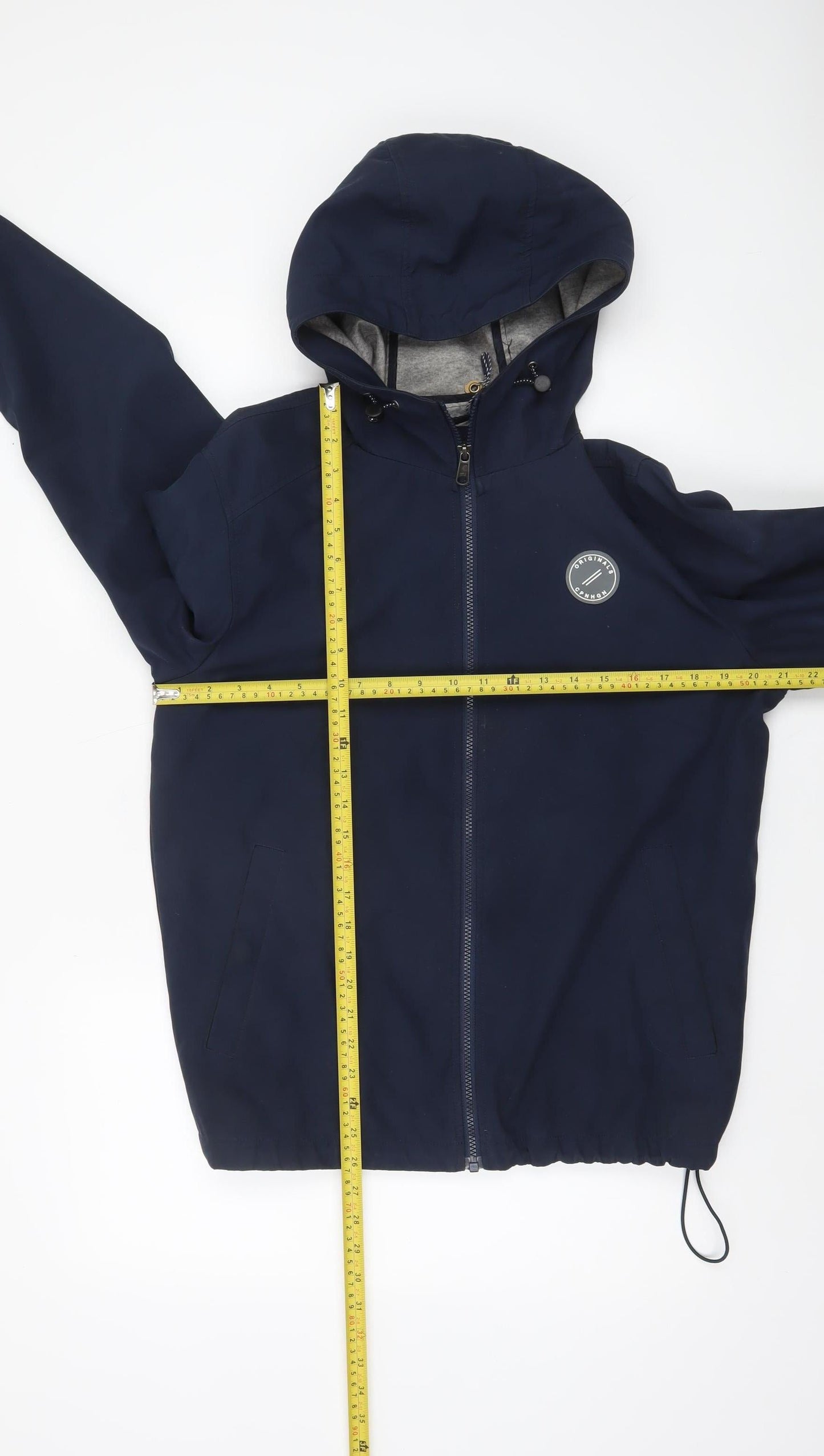 Jack & Jones Mens Navy Hooded Softshell Jacket Large Casual Windbreaker
