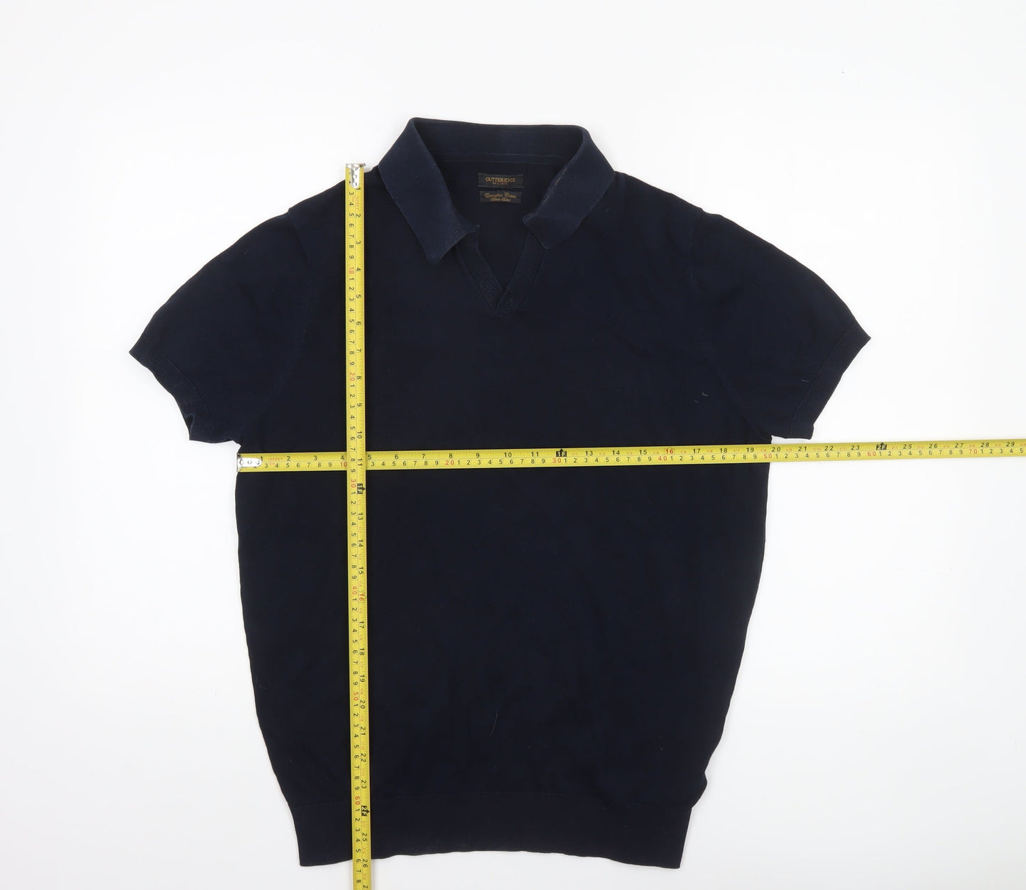 Gutteridge Men’s Blue Extrafine Cotton Short Sleeve Polo Shirt Size S