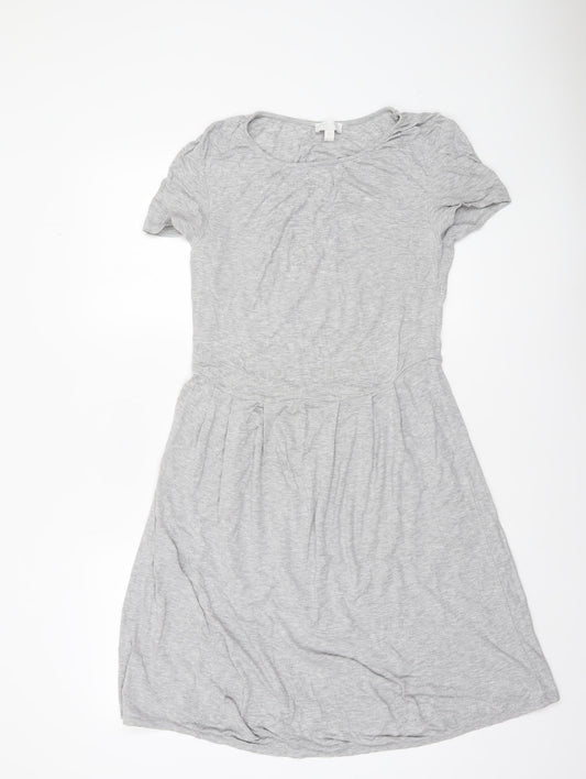 The White Company Women Grey S Fit & Flare Jersey Dress