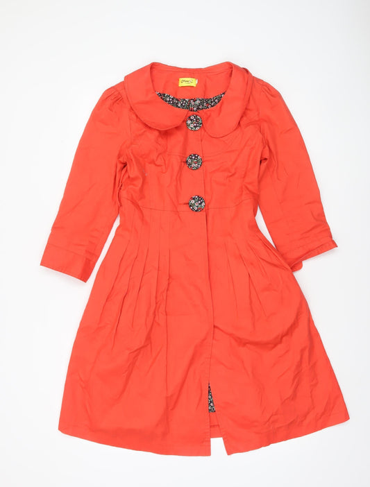 JimC London Women's Red Long Cotton Mix Trench Coat M
