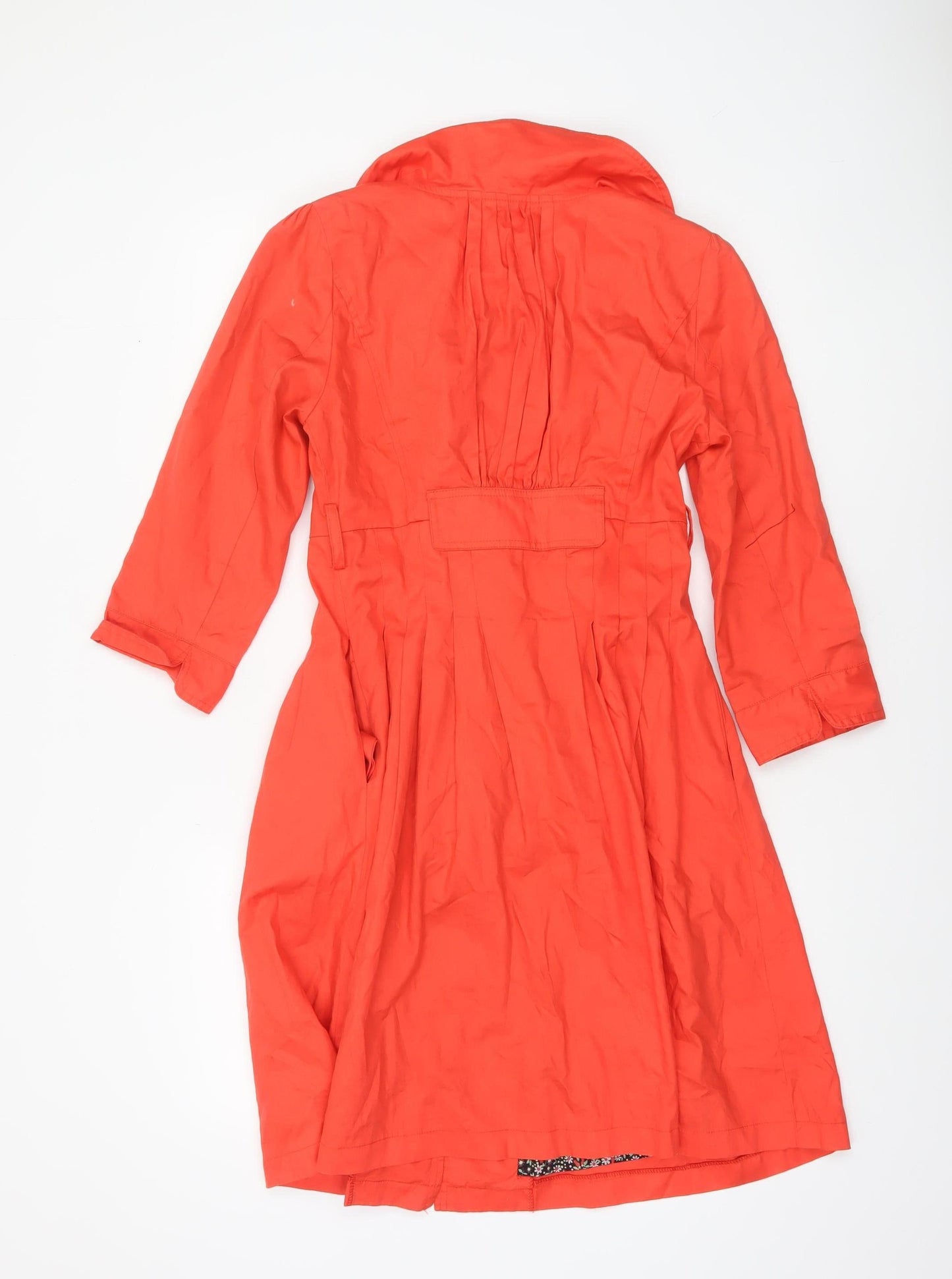 JimC London Women's Red Long Cotton Mix Trench Coat M