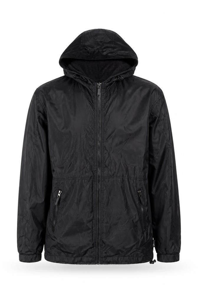 Highmount Men's Black XS Hooded Windbreaker Jacket