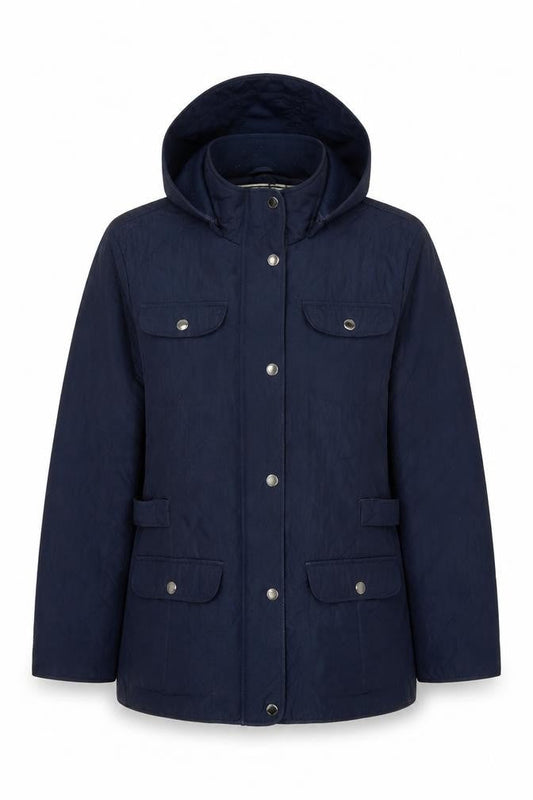 Four Seasons London Womens Blue Quilted Hooded Jacket XL