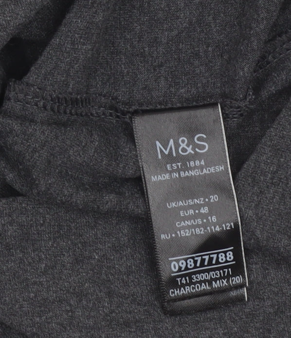 Marks and Spencer Womens Grey Tank Top Size 20 Sleeveless Cotton Blend