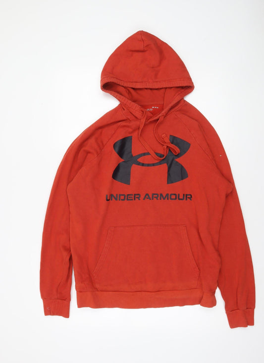 Under Armour Men's Red Pullover Hoodie Size M Loose Fit Sportswear