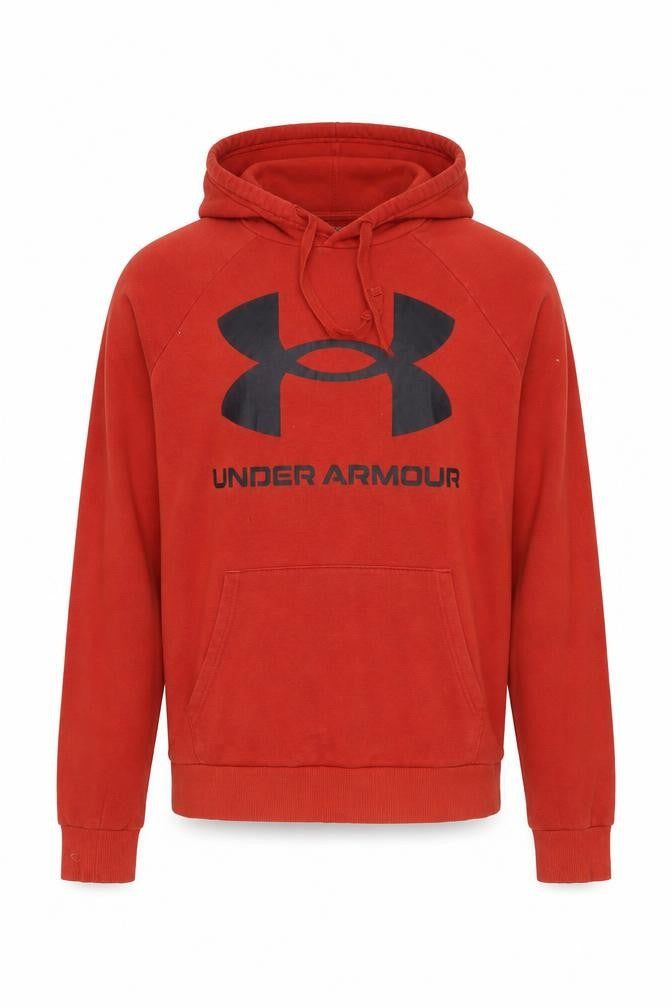 Under Armour Men's Red Pullover Hoodie Size M Loose Fit Sportswear