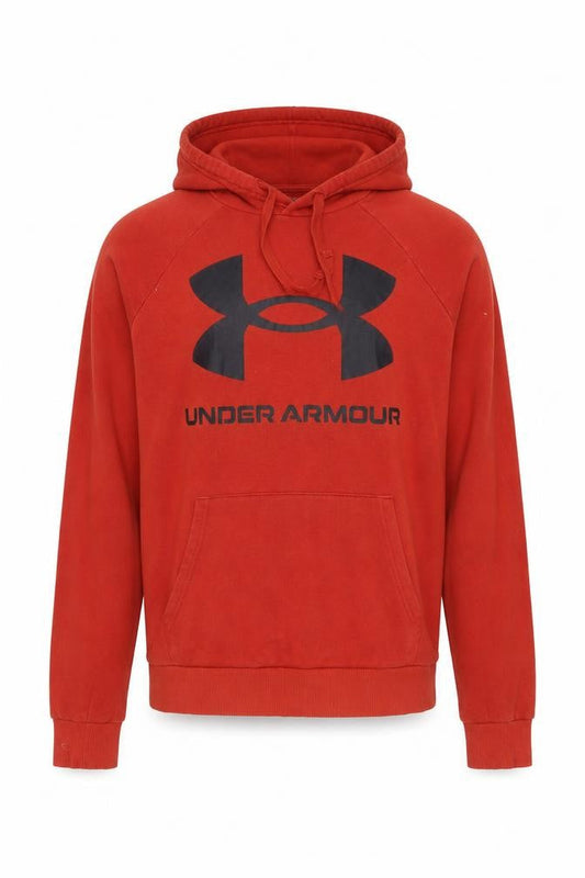 Under Armour Men's Red Pullover Hoodie Size M Loose Fit Sportswear