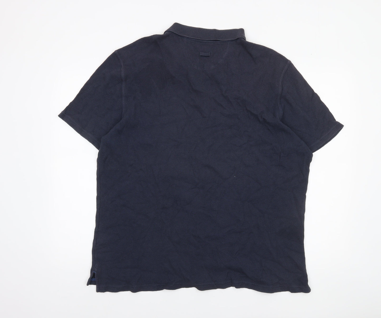 White Stuff Men's Blue 2XL Cotton Short Sleeve Polo Shirt