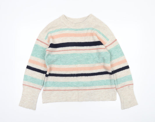 Oasis Women’s Multicoloured Striped Knit Crew Neck Jumper Size S