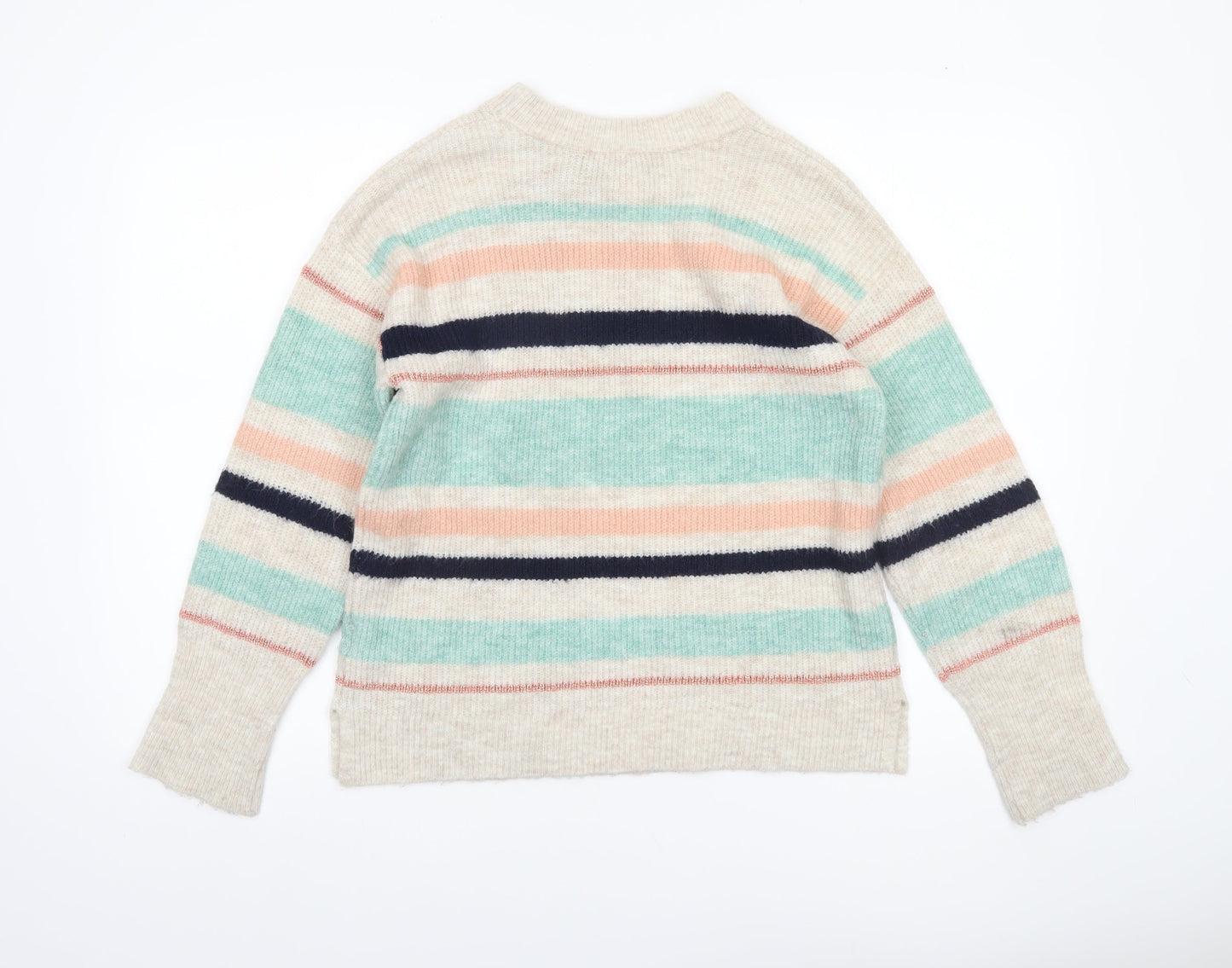 Oasis Women’s Multicoloured Striped Knit Crew Neck Jumper Size S