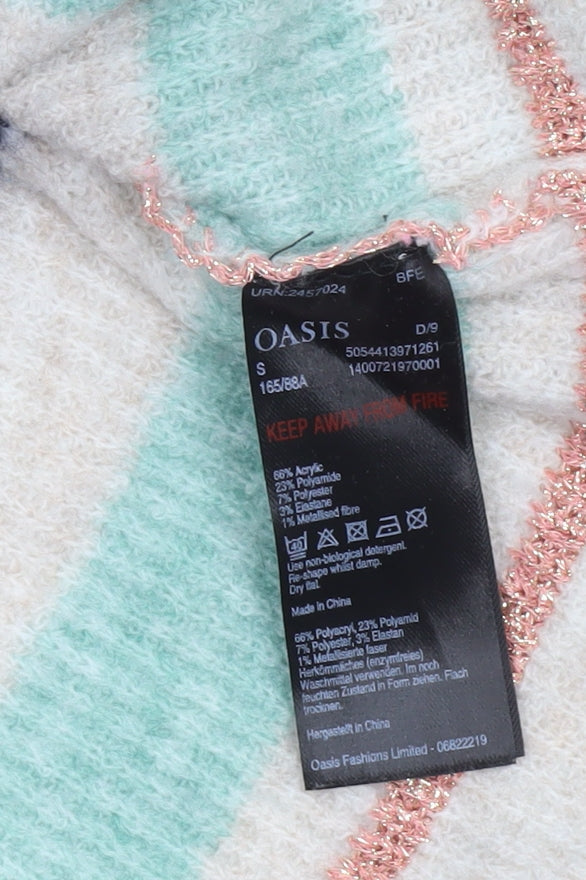 Oasis Women’s Multicoloured Striped Knit Crew Neck Jumper Size S