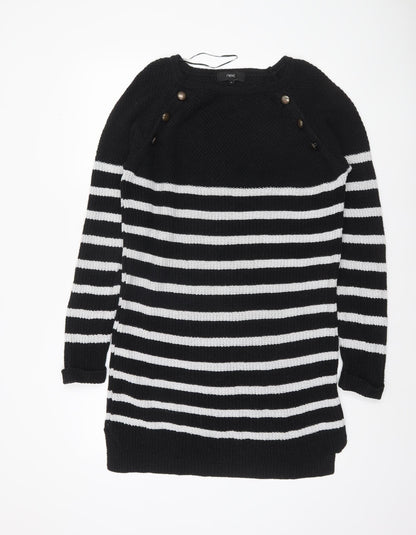 Next Womens Black & White Striped Long Sleeve Knit Jumper Size 12