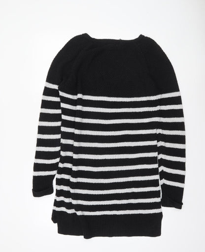 Next Womens Black & White Striped Long Sleeve Knit Jumper Size 12