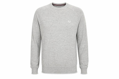 Fred Perry Men's Grey Wool Crew Neck Pullover Jumper XS
