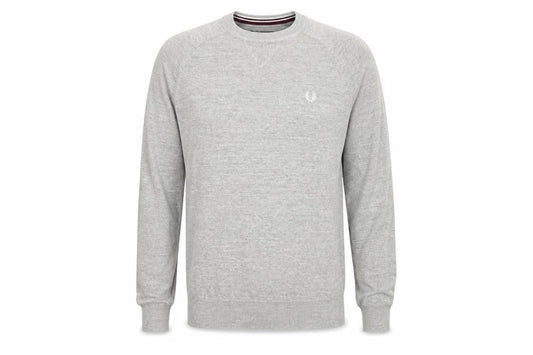Fred Perry Men's Grey Wool Crew Neck Pullover Jumper XS