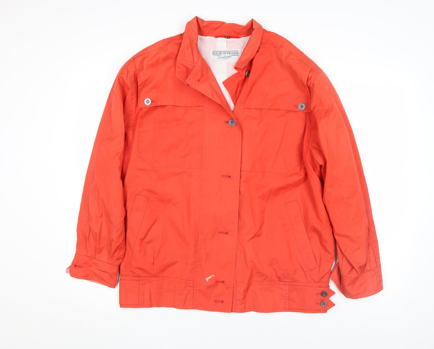 House of Fraser Women Red Cotton Basic Jacket Size 12