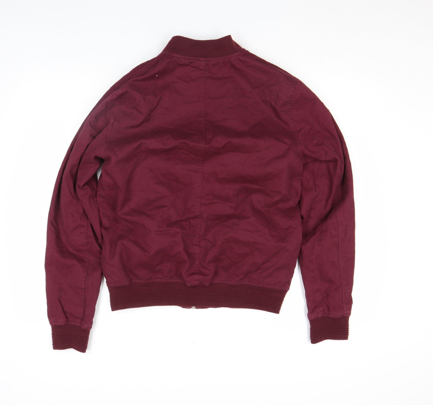 Topman Men's Red Cotton Bomber Jacket Size S