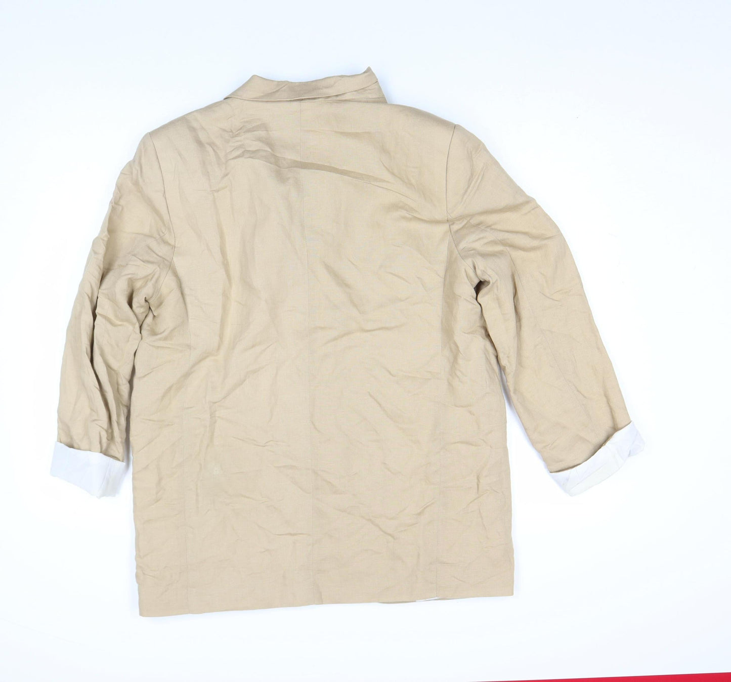 H&M Women’s Beige Linen Blend Blazer Jacket Size S Regular Fit