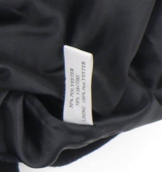 Women's Black Polyester Viscose Blazer Jacket Size 14 Classic Workwear