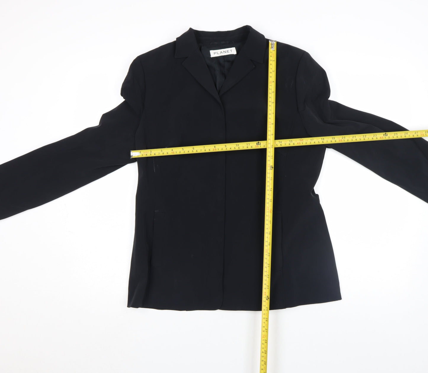 Planet Women's Black Size 12 Single Breasted Suit Jacket Blazer