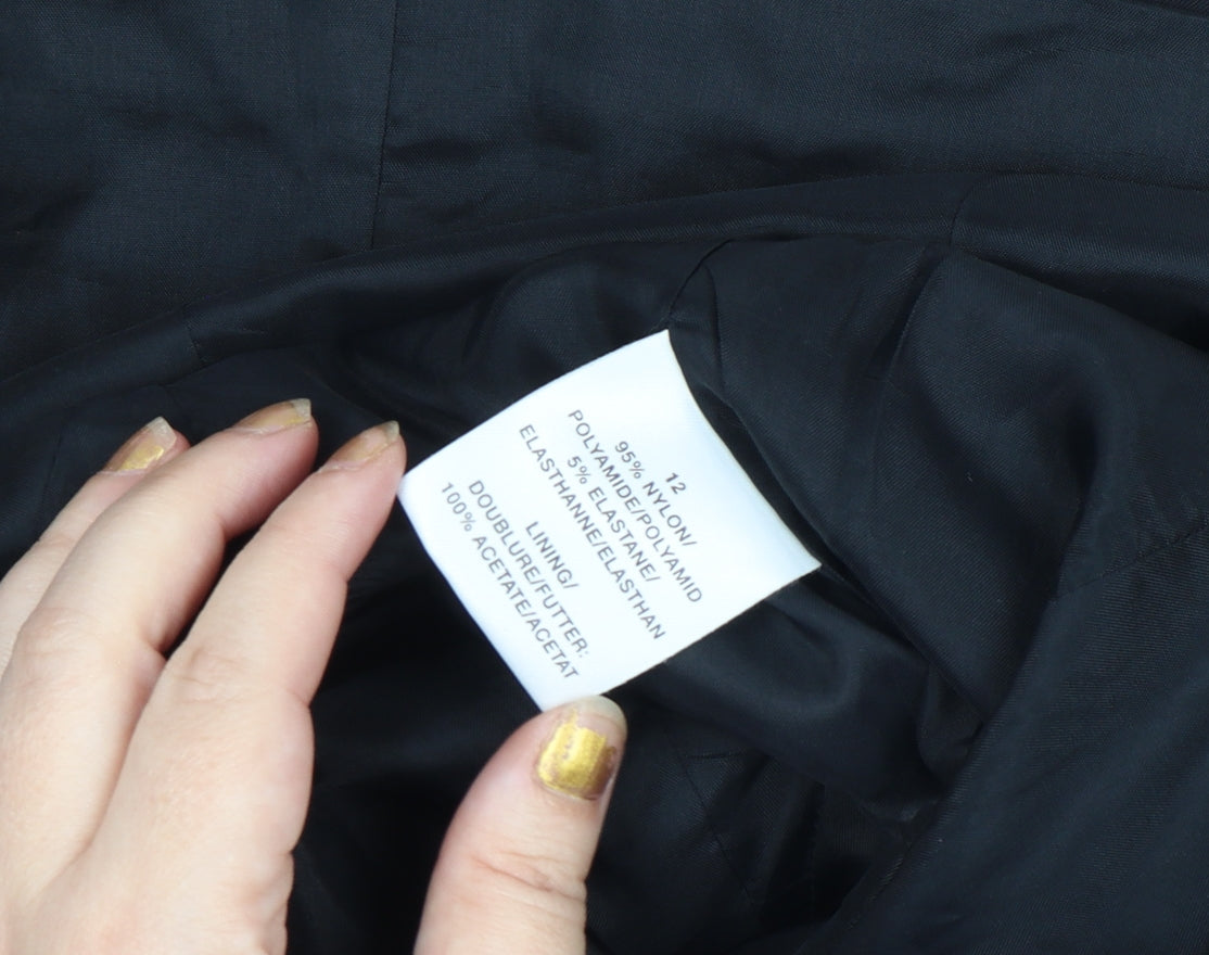 Planet Women's Black Size 12 Single Breasted Suit Jacket Blazer