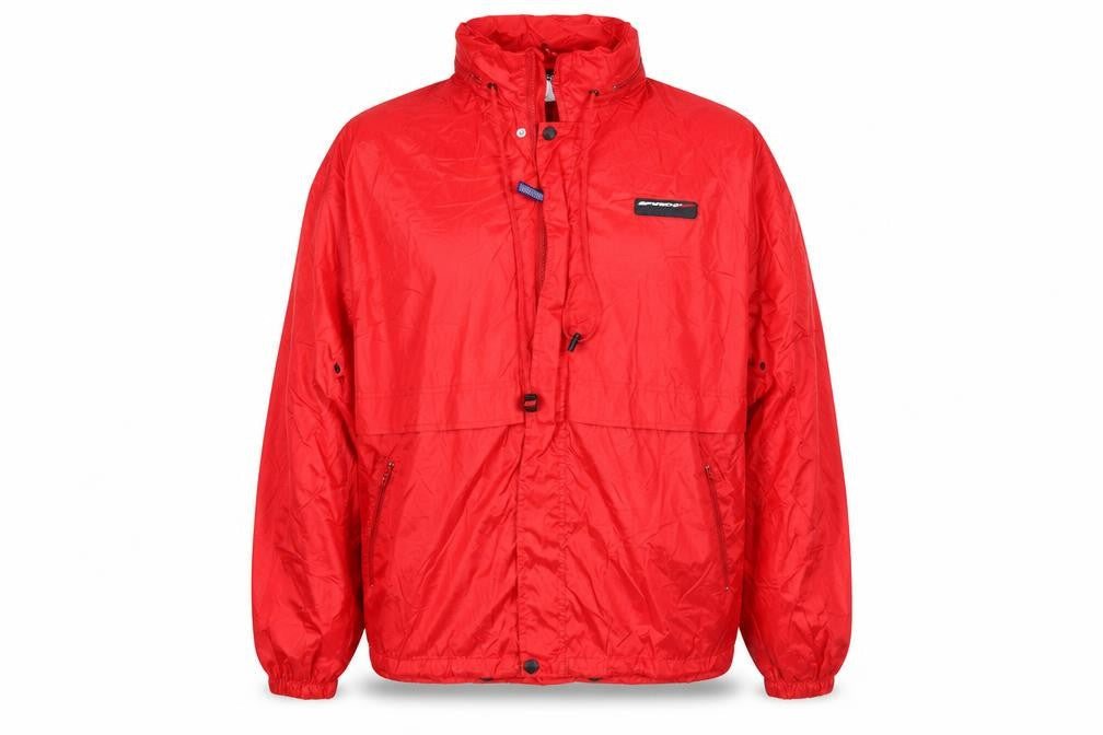 Speedo Men's Red L Lightweight Windbreaker Jacket Hooded Nylon
