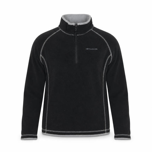 Mountain Life Men’s Black Fleece 1/4 Zip Stand-Up Collar Jacket S
