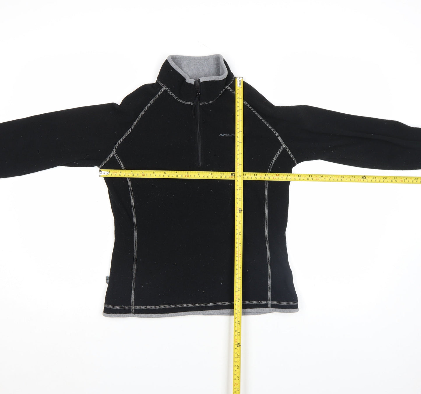 Mountainlife Men’s Black Fleece 1/4 Zip Stand-Up Collar Jacket S
