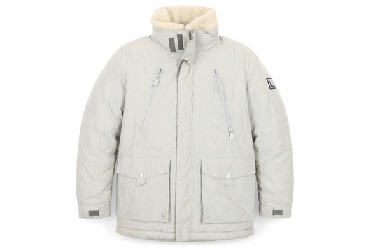 River Island Men Beige Parka Jacket M Cotton Blend Winter Coat