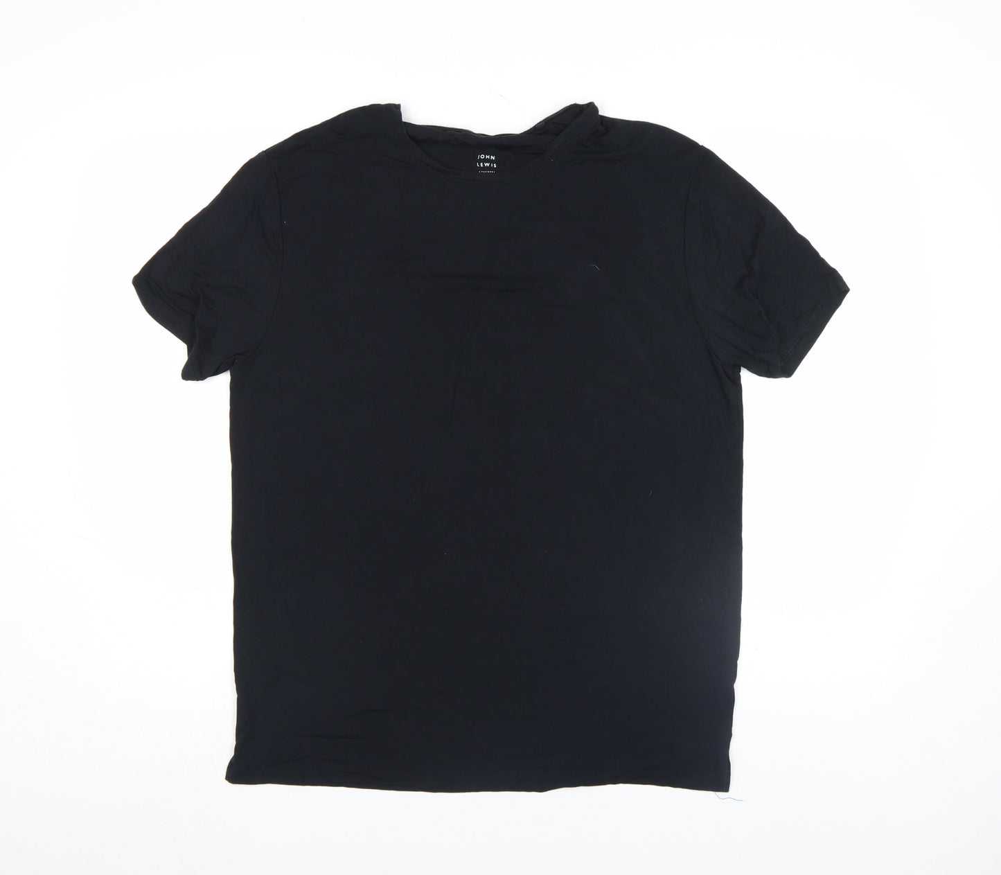 John Lewis & Partners Women's Black Modal Rich Short Sleeve T-Shirt M